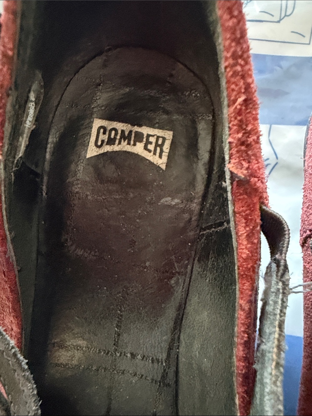 Camper Red Suede  heels-with Strap